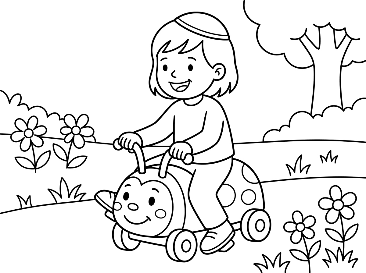 בימבה שקוראים לה גוק זאת בימבה קטנה וילד עם כיפה