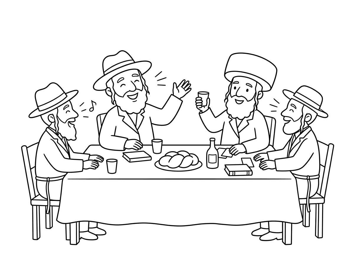 תכין לי דף צביעה של התוועדות חסידית