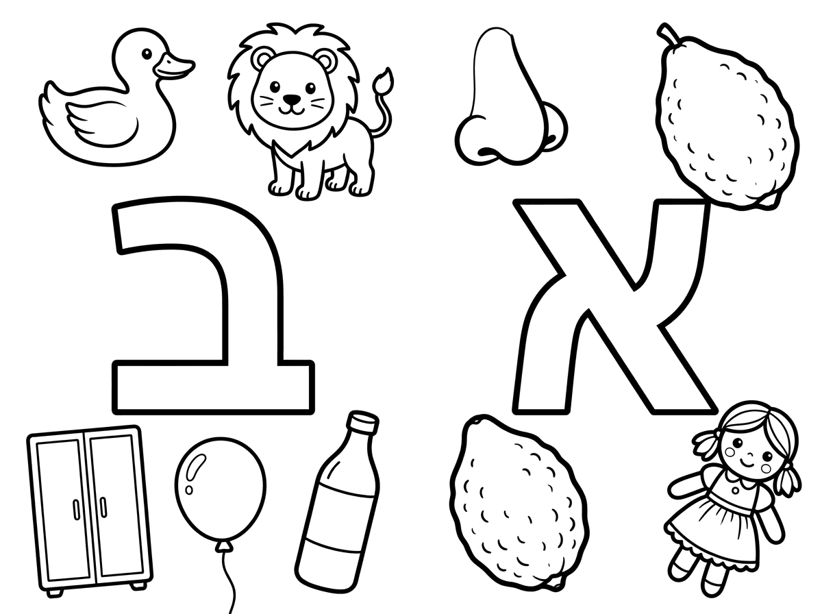 תודה!
שים את האות א בצד ימין ואת האות ב בצד שמאל של הדף
