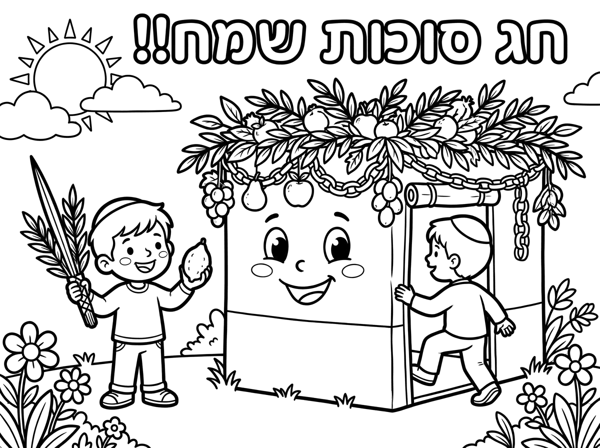 תוכל לעשות את האתרוג יותר קטן וכתוב למעלה בכתב בלון חג סוכות שמח!!