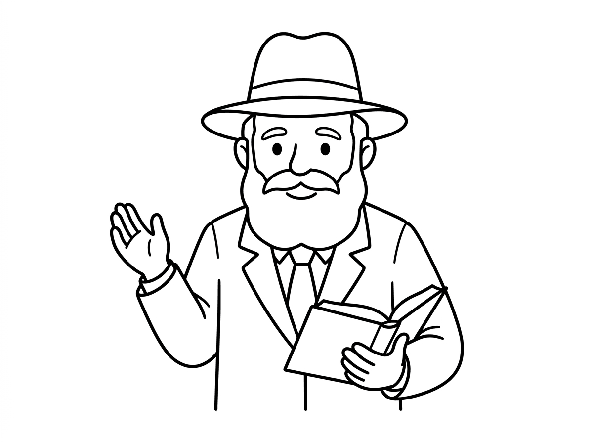 דף צביעה של הרבי מלובביץ