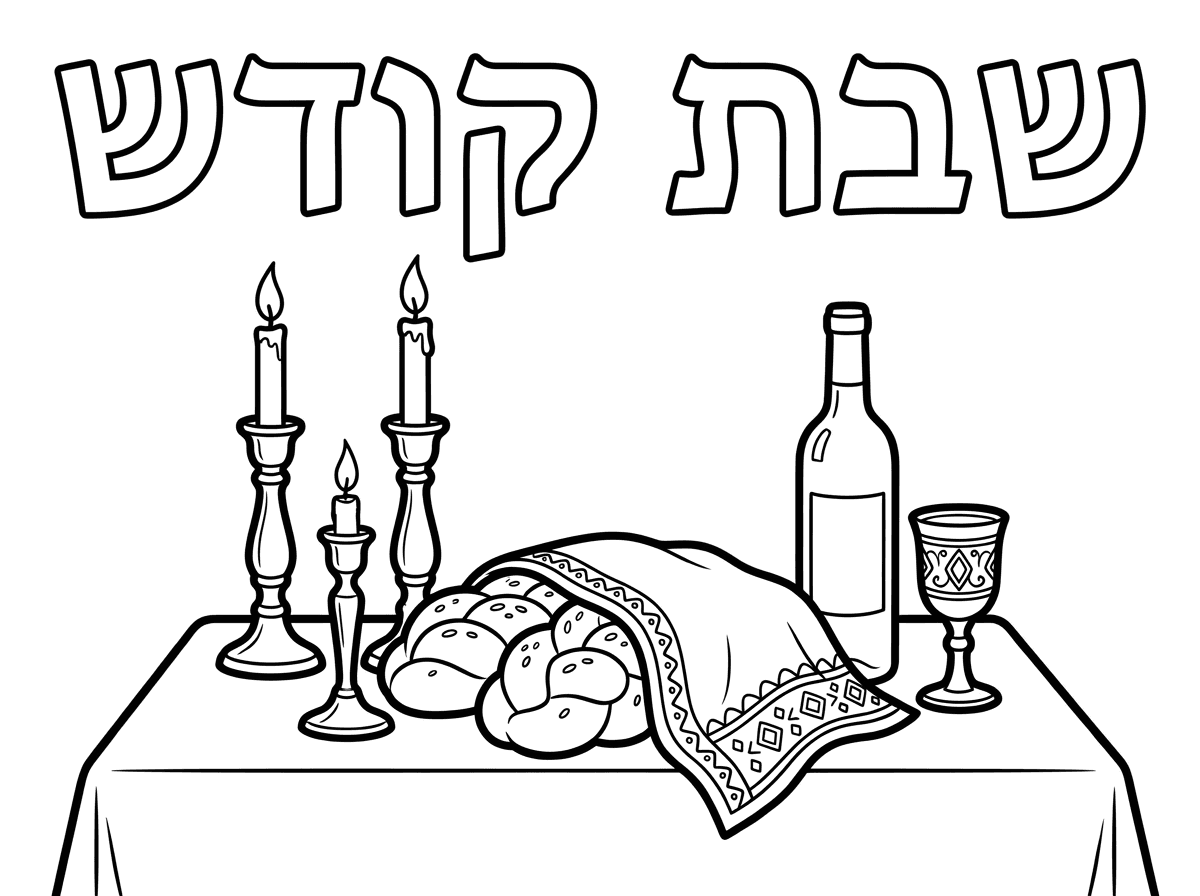 תנסה לעשות את האותיות שבת קודש חלולות לצביעה