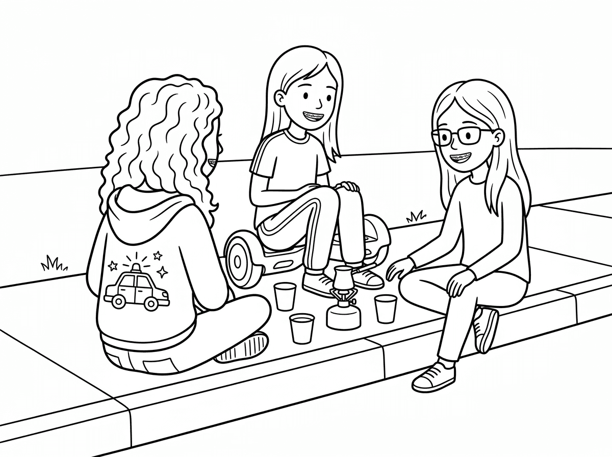 תיקח את אותו דף צביעה אבל הילדה המתולתלת עם פזור ארוך. ומאוחר לא סרנה אלה  ציור סירנה של משטרה