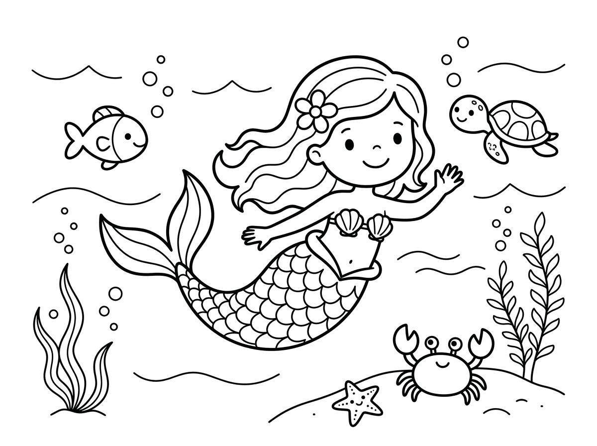 Fais-moi un dessin de la petite sirène