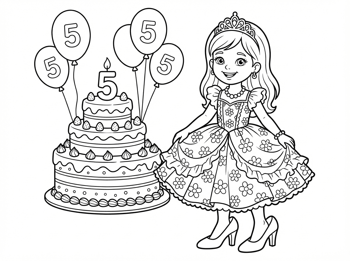 אני רוצה שתעשי לי תמונה של ילדה שיש לה.. ילדה עם תסרוקת מהממת מהממת מהממת, חגיגית כזאתי כמו של כלה. פנים עדינות ויפות. שמלה פורחת פורחת פורחת ממש, שיראו שהיא כאילו, כאילו היא כלה בחתונה. ממש כלה ארוכה. שמלה פורחת פורחת، נעלי עקב כאלה יפות. שמלה פורחת כזאתי, מקסי כזאתי, ונעלי עקב. תכשיטים: טבעת, צמיד, שרשרת, עגילים. אווירה של יום הולדת. עוגה, בלונים. בת חמש, היא חוגגת יום הולדת חמש ואביזר מהמם מהמם מהמם בשיער. והכל כמובן בסטייל. שמלה פורחת פורחת ממש ממש ממש, כאילו היא נראית כלה. מהמם, תודה רבה, מחכה.