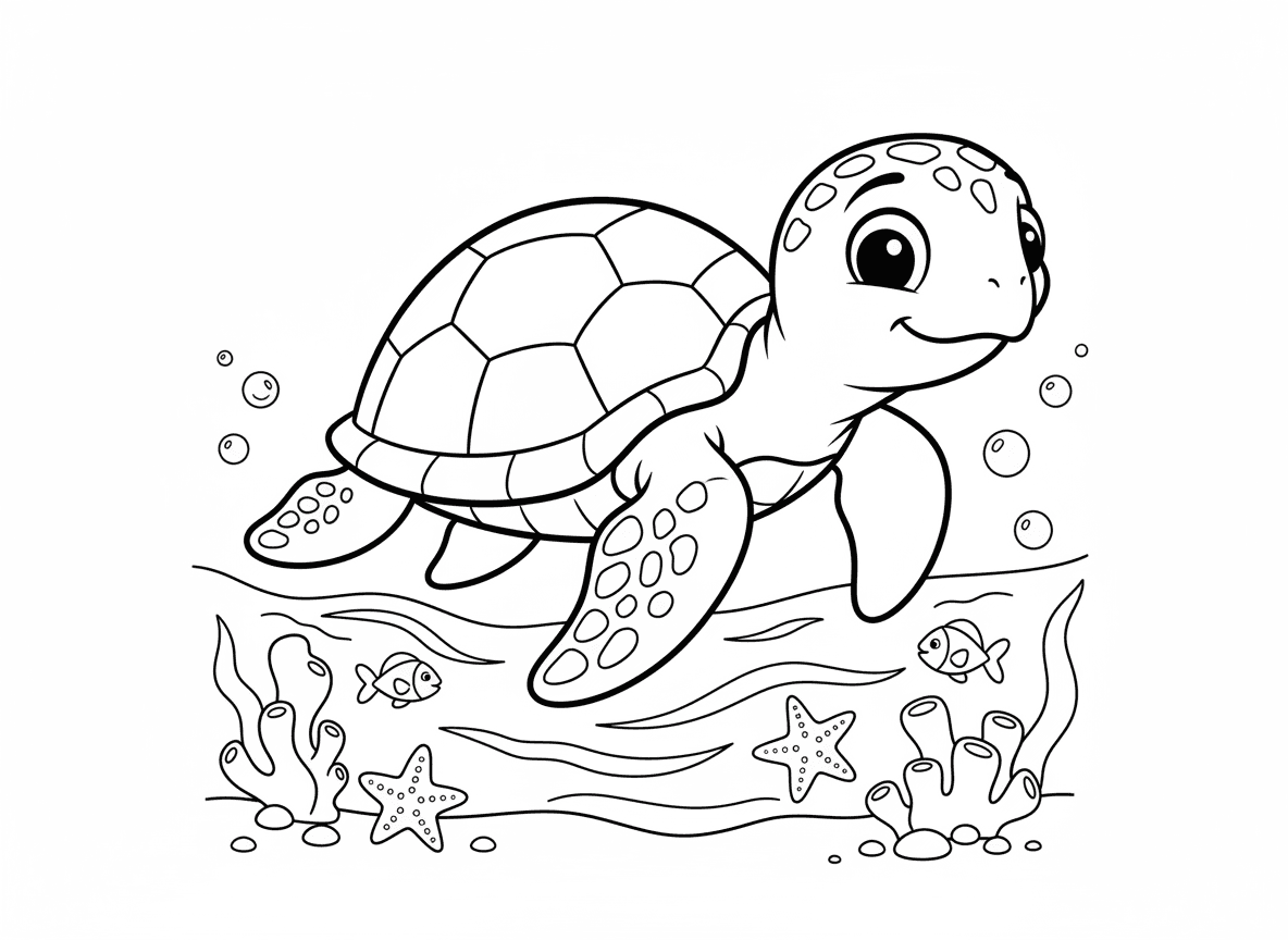 צב ים שוחה באוקיינוס