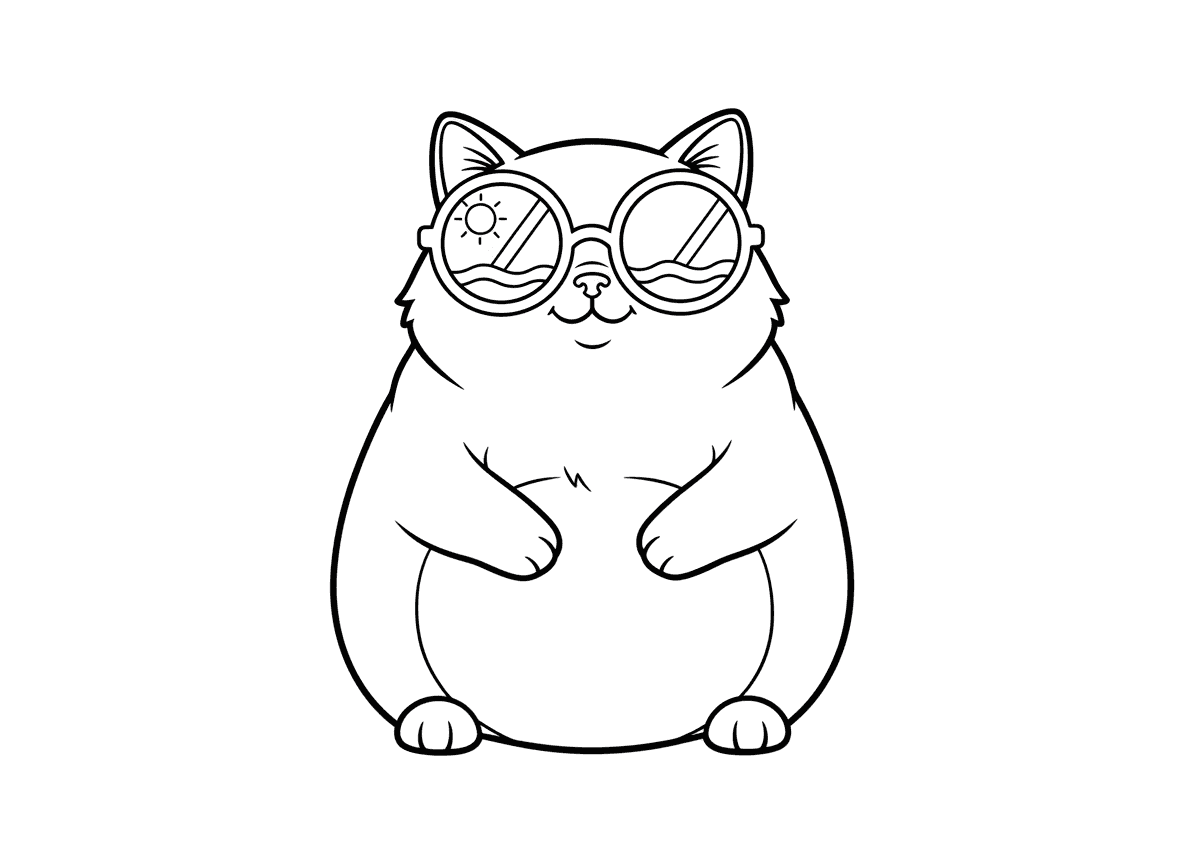 חתול שמנמן עם משקפי שמש