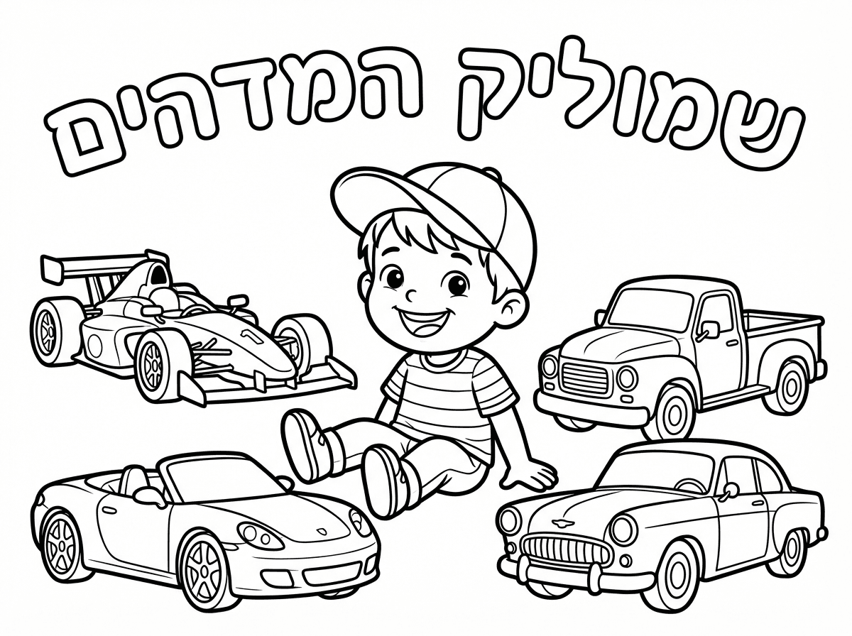 תכין לי דף צביעה 
יהיה כתוב בו
שמוליק המדהים 
ומסביב מכוניות
