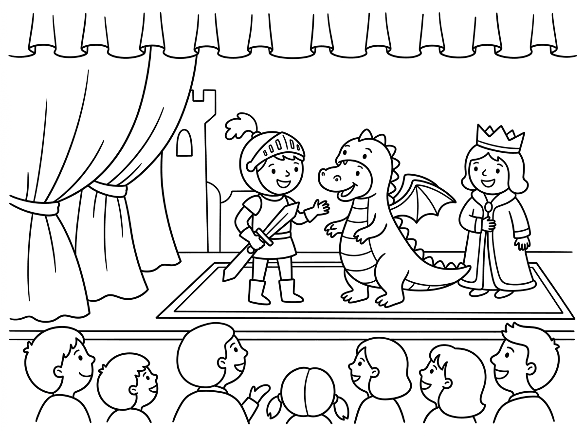 דף צביעה של מחזה