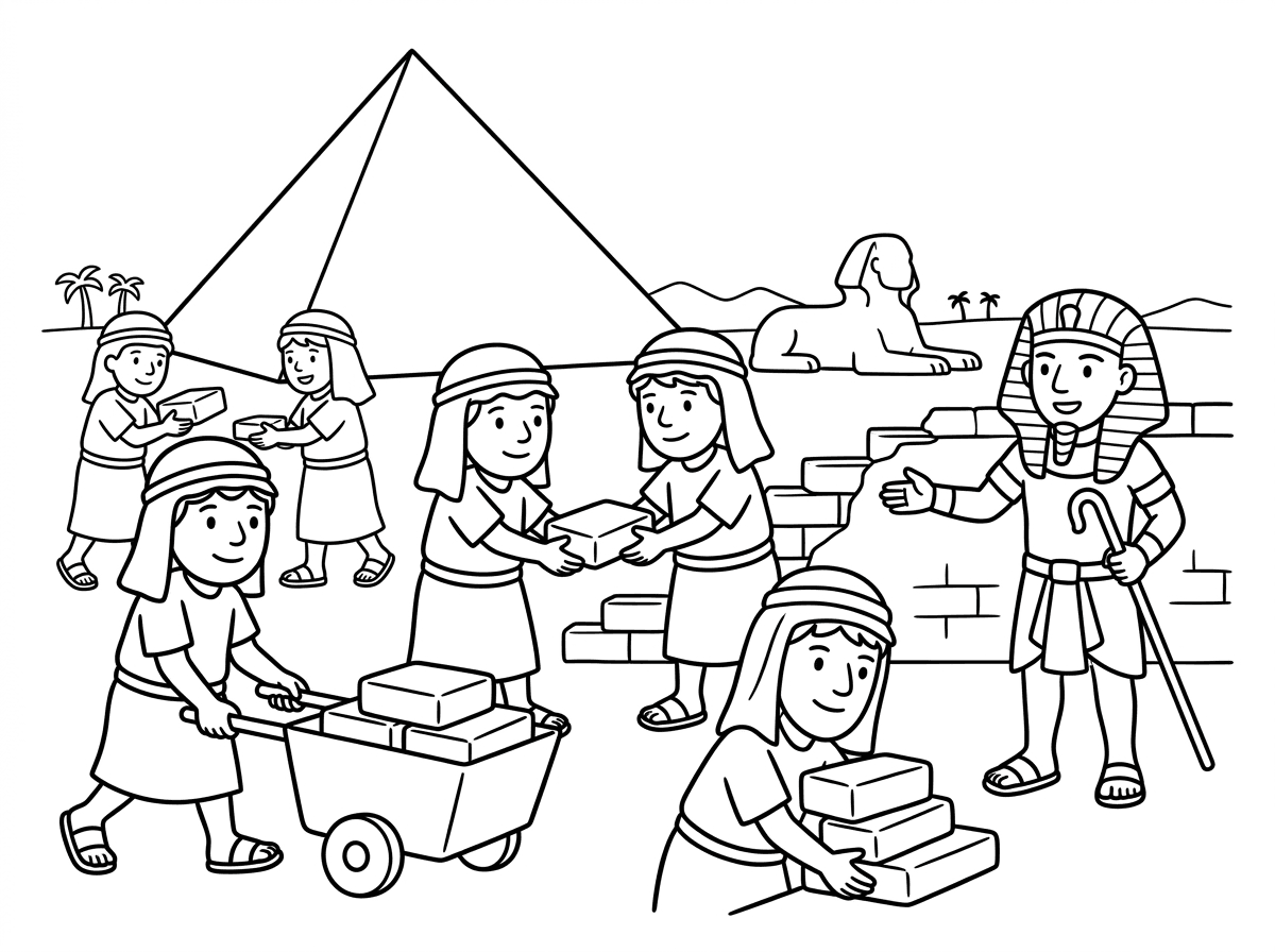 תכין לי דף צביעה על שעבוד מצרים