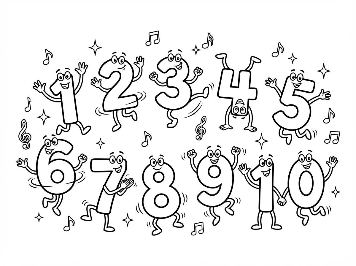 מספרים מ1 עד 10 רוקדים