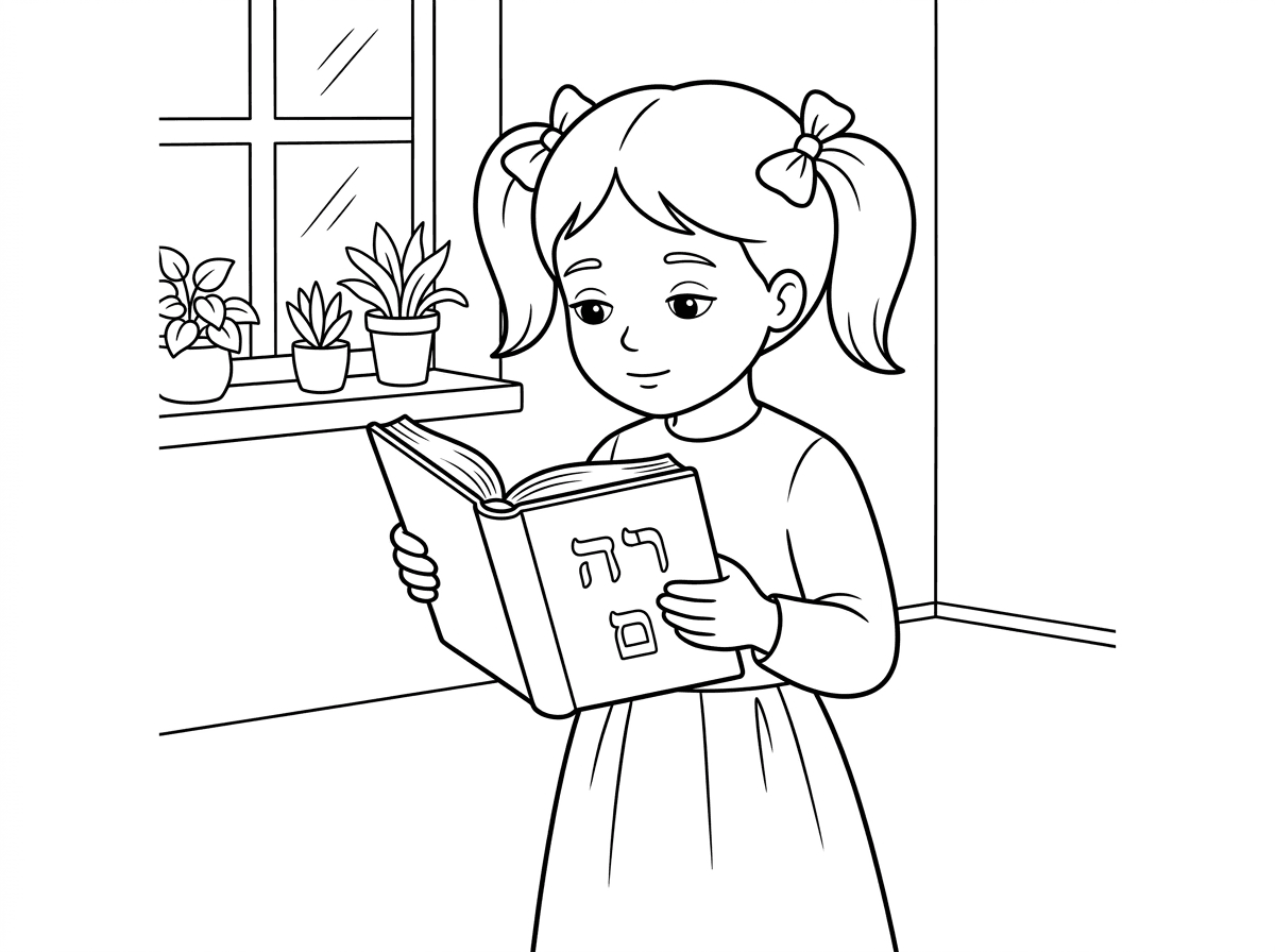 מתפללת מתוך סידור יהודי