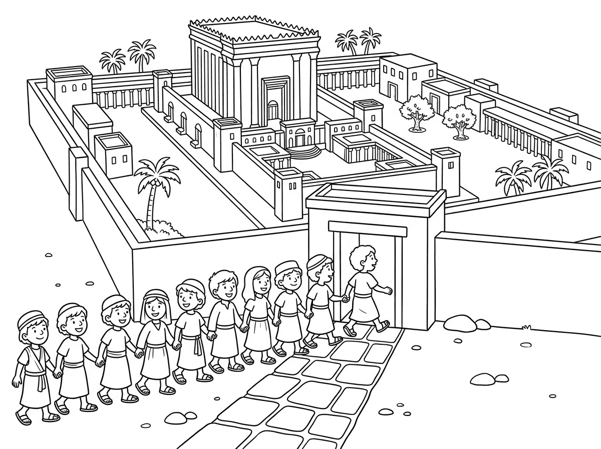 מצוין. נראה נפלא!
אפשר להוסיף ליד השער ילדים עומדים כשורה ונכנסים לשער הראשי .