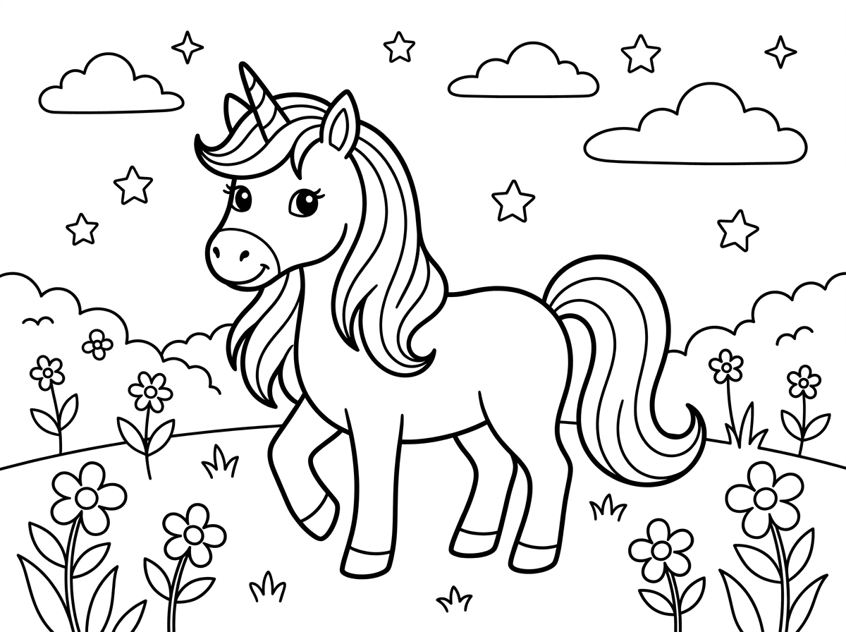 רוצה דפי צביעה. של סוס חד קרן