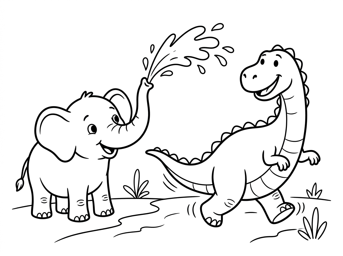 דינוזאור ופיל 
שהפיל ישרוק מים
והדינוזאור הולך מהר וטורף איש