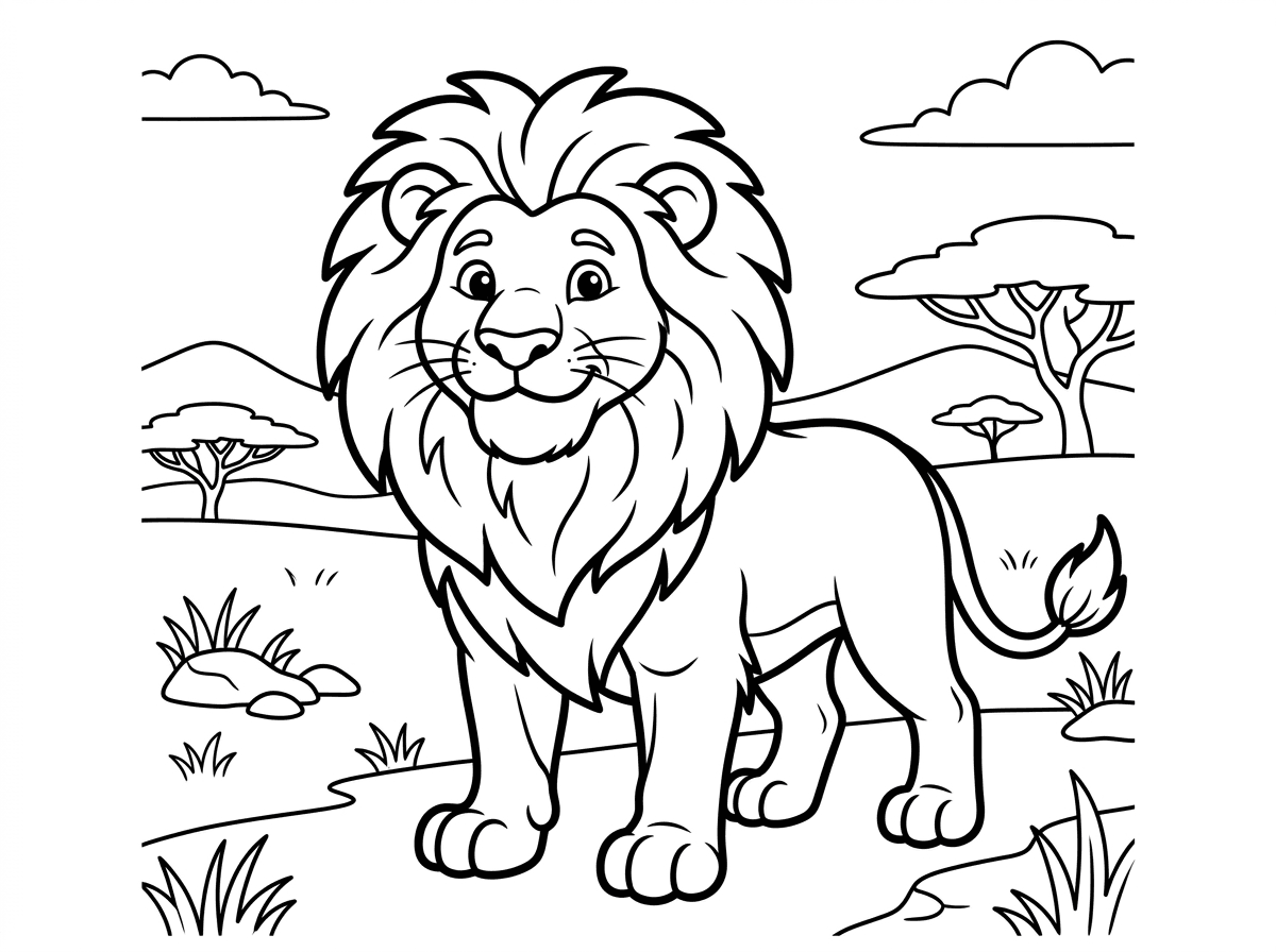 דף צביעה של אריה