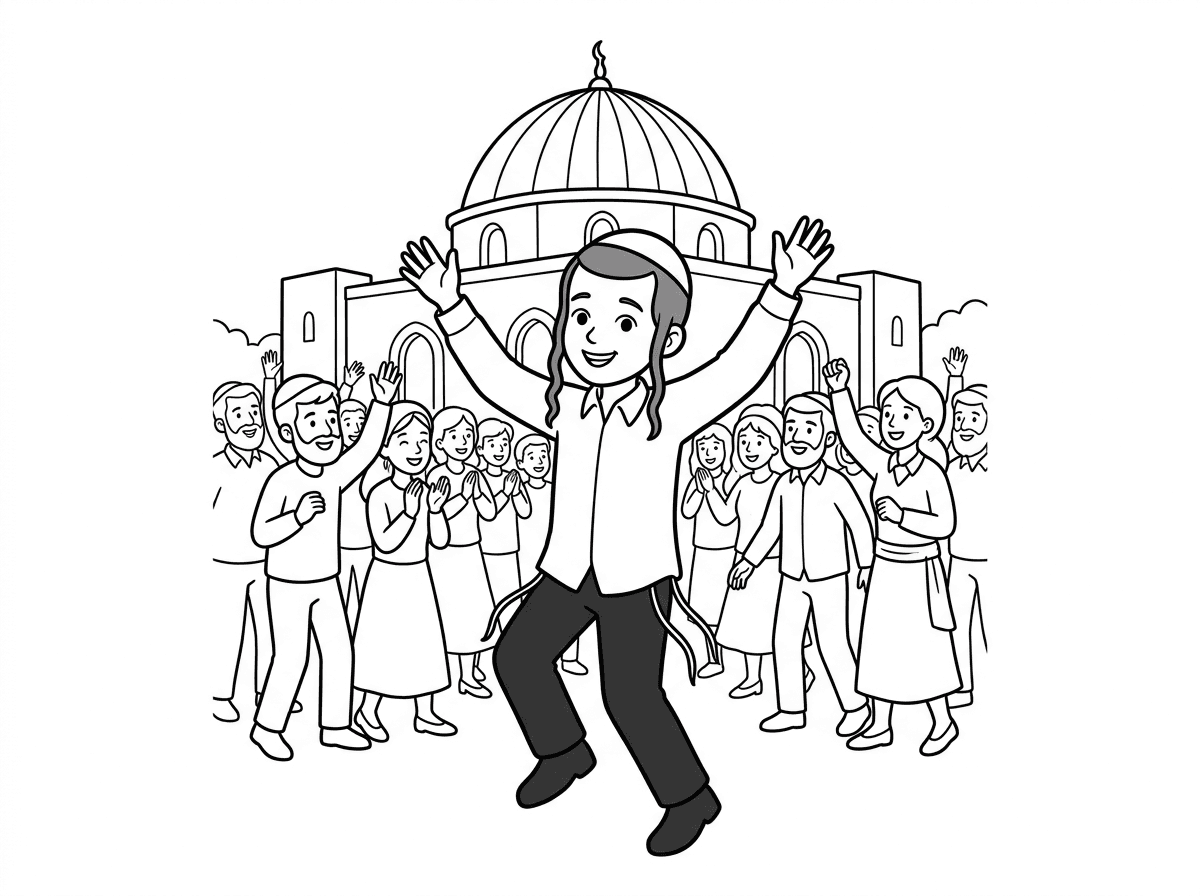 תעשה לי תמונה של ילד חלאקה רוקד במירון