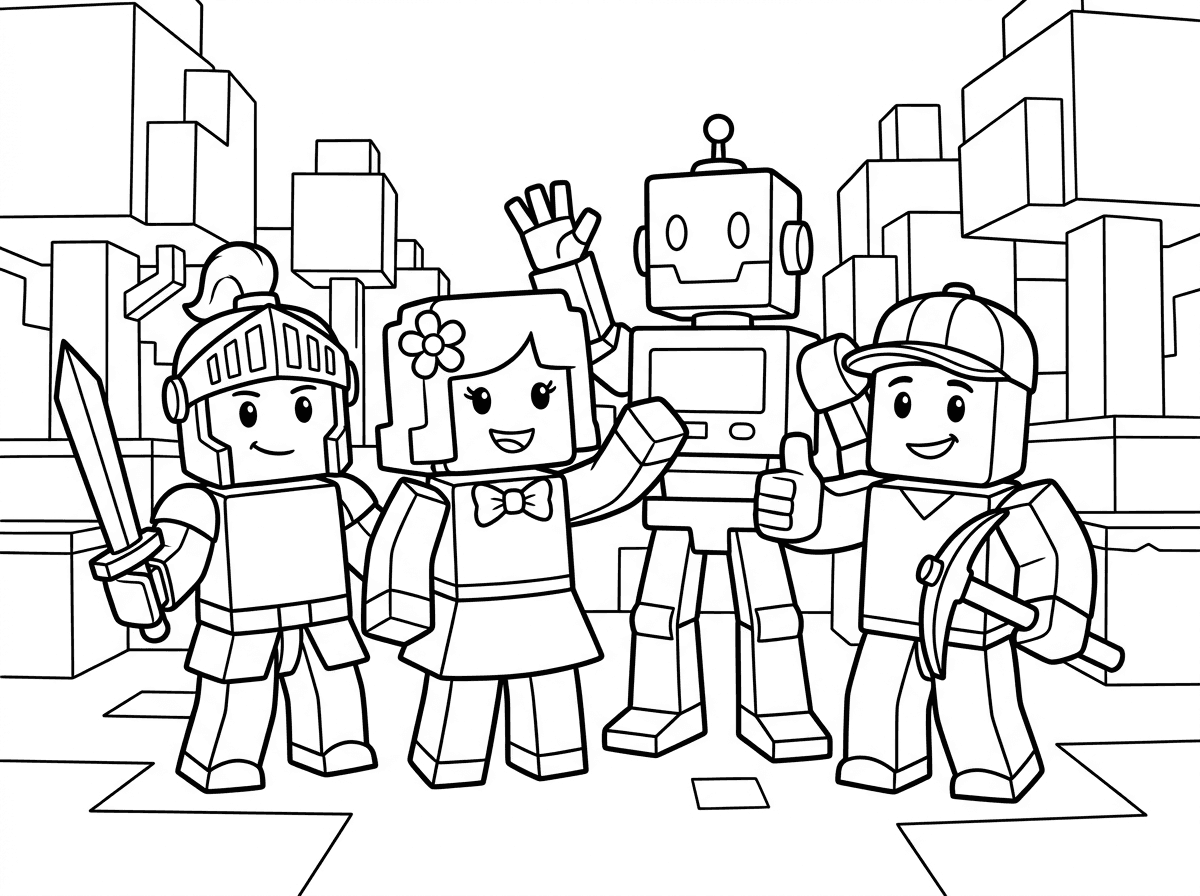 היי אפשר להכין לי דף צביעה לילד בן 7 רובלוקס