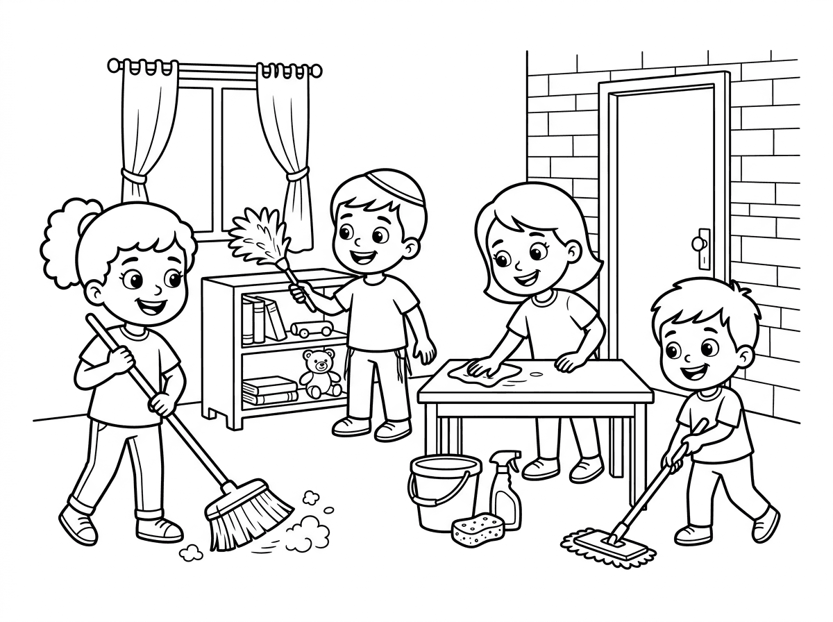 ילדים מנקים לפסח