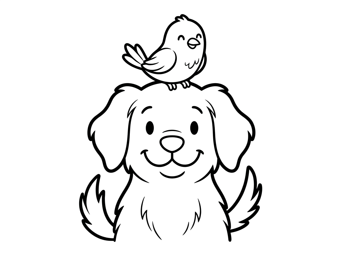 צייר לי ציפור על ראש של כלב