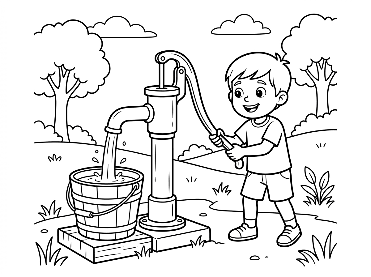 דף צביעה על שאיבת מים שלנו