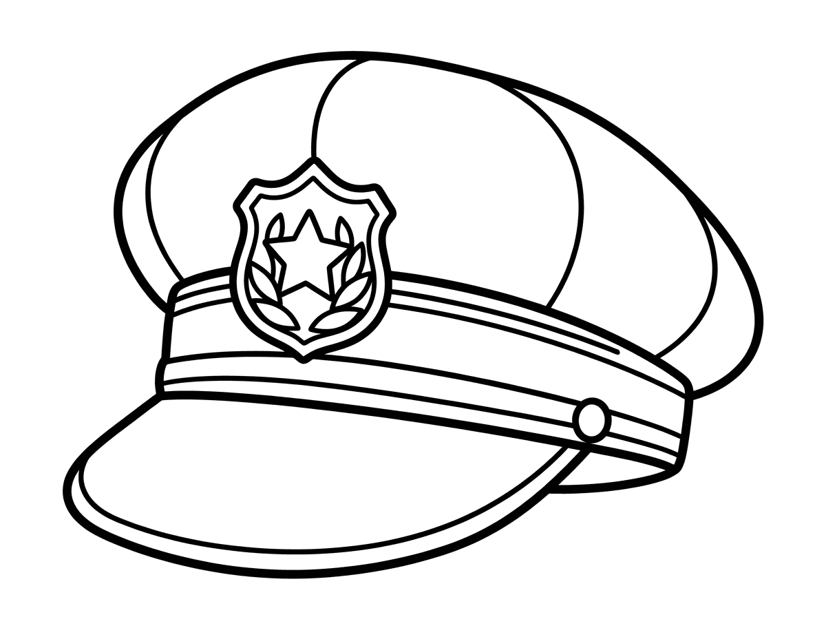 דף ציור כובע של שוטר