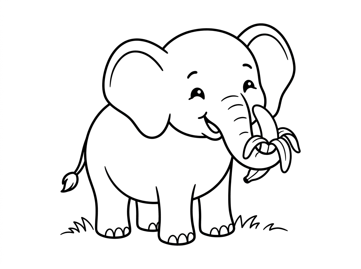 פיל אוכל בננה