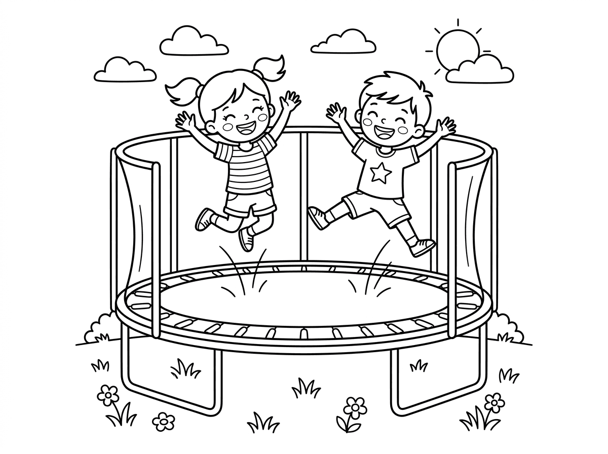 ילדים קופצים בטרמפולינה