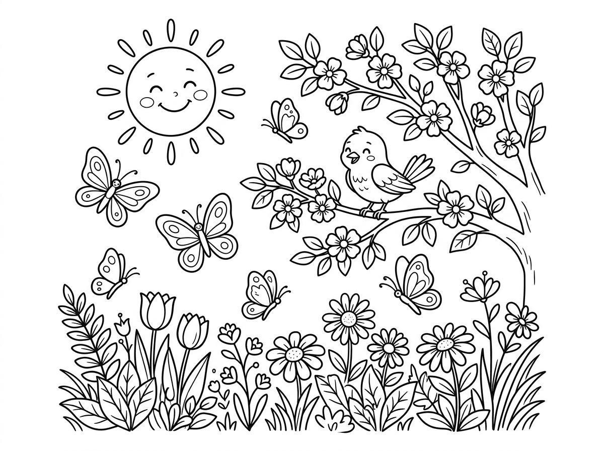 דף צביעה לאביב