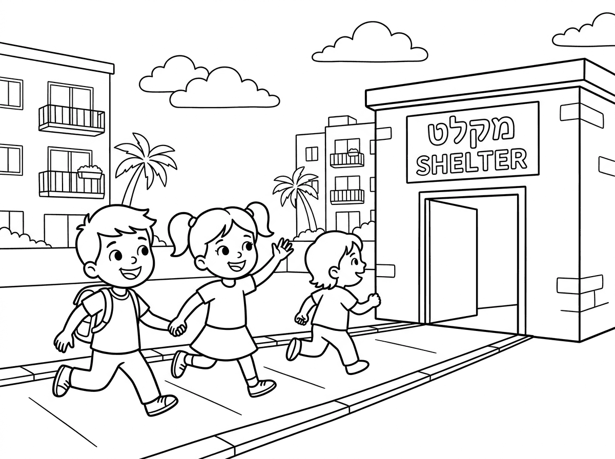 ילדים רצים למקלט בבני ברק