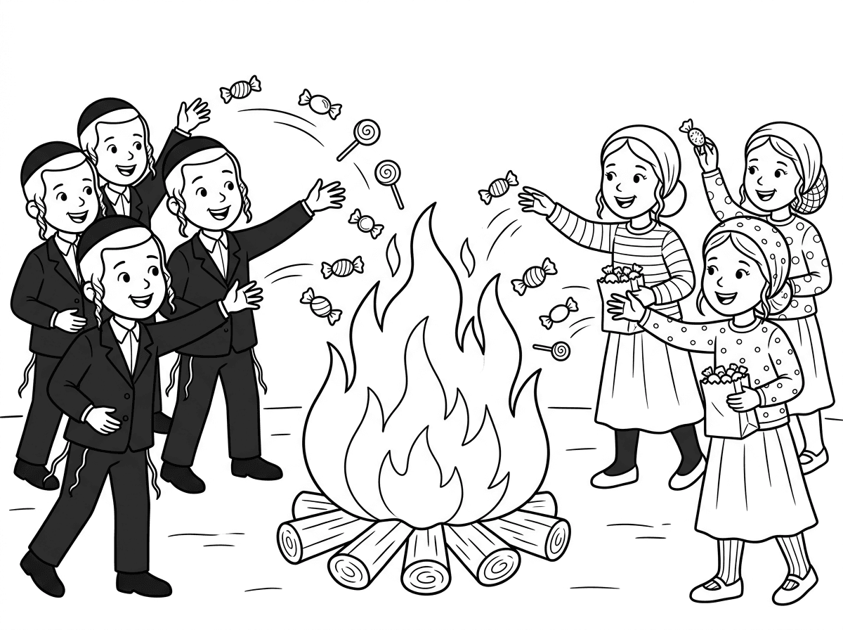 מהמם!
עכשיו אתה יכול להכין לי ציור של ילדים חרדיים זורקים ממתקים למדורה?