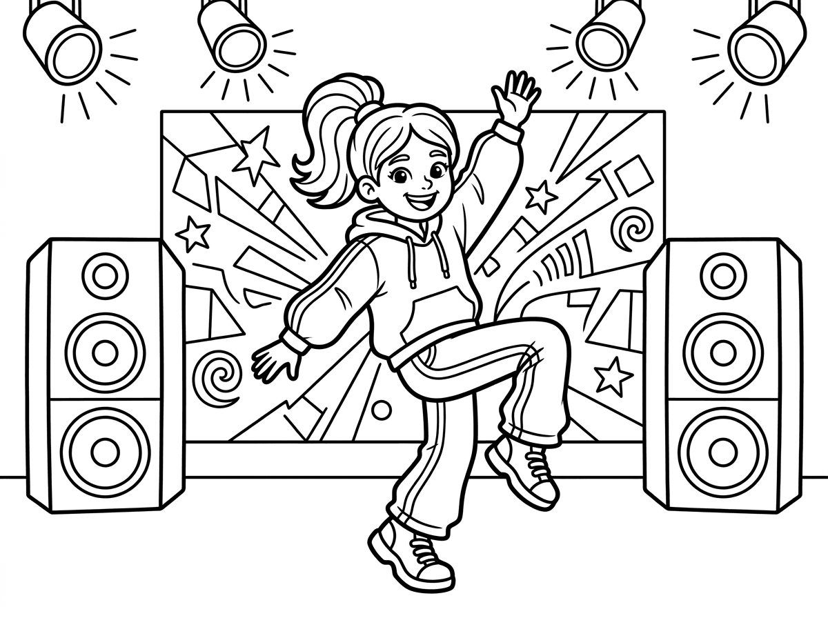 אפשר שתצייר לי ילדה רוקדת היפ הופ בבמה גדולה💃🏻💃🏻