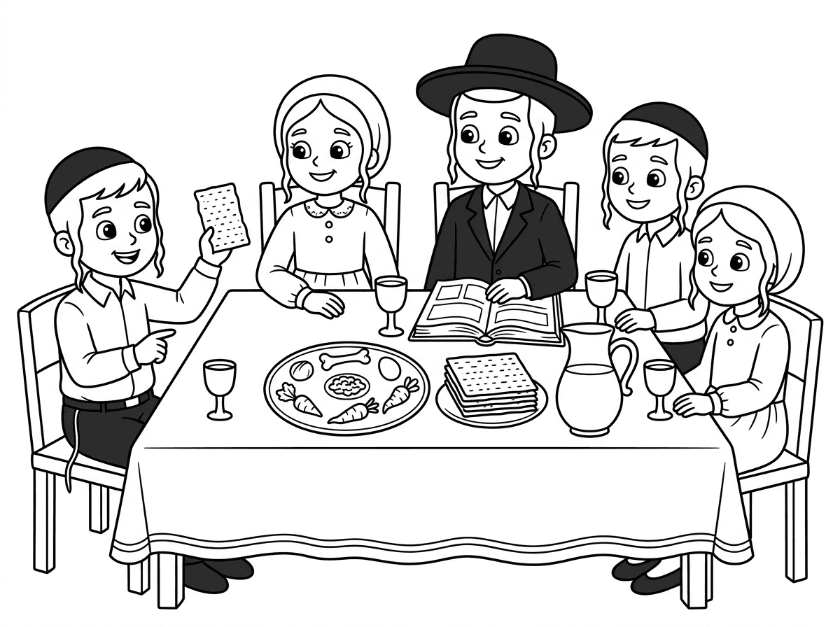 תודה רבה,  אפשר גם ציור של ילדים חרדיים יושבים סביב שולחן ליל הסדר