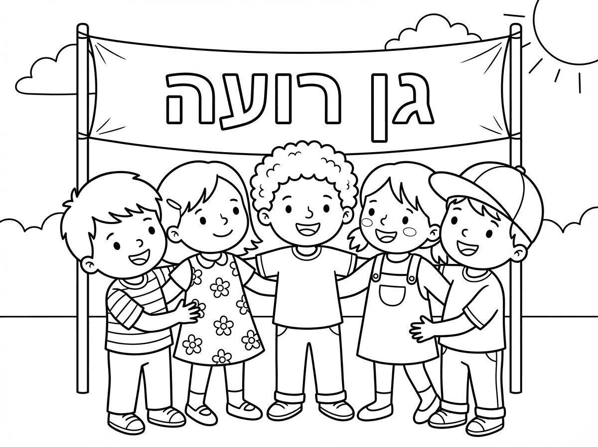 צור לי ילדים מגן בשם גן רועה מחבקים אחד את השני