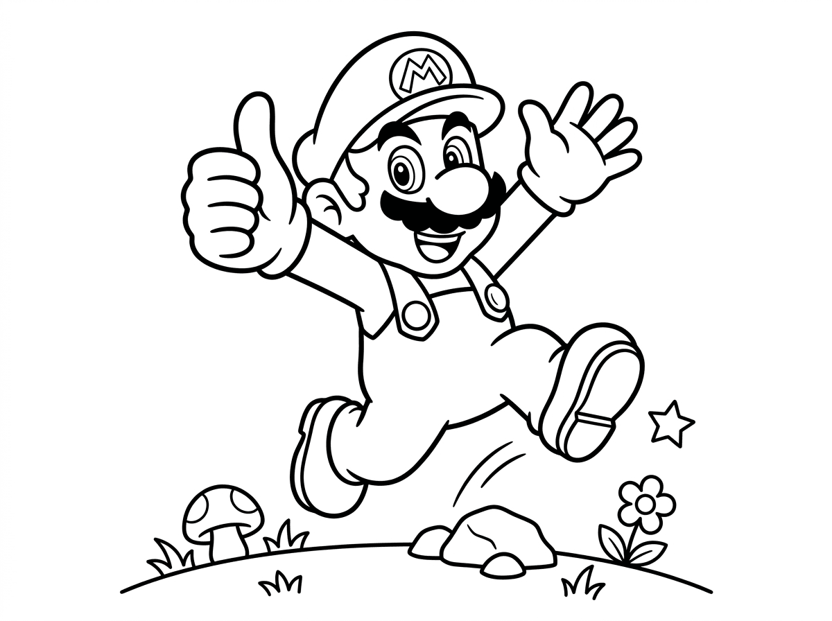 דף צביעה של מריו