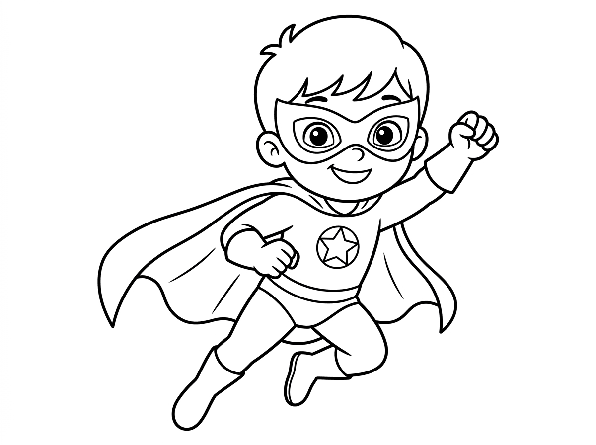 דף צביעה של הילד שלי עם גוף של כח פיגיי