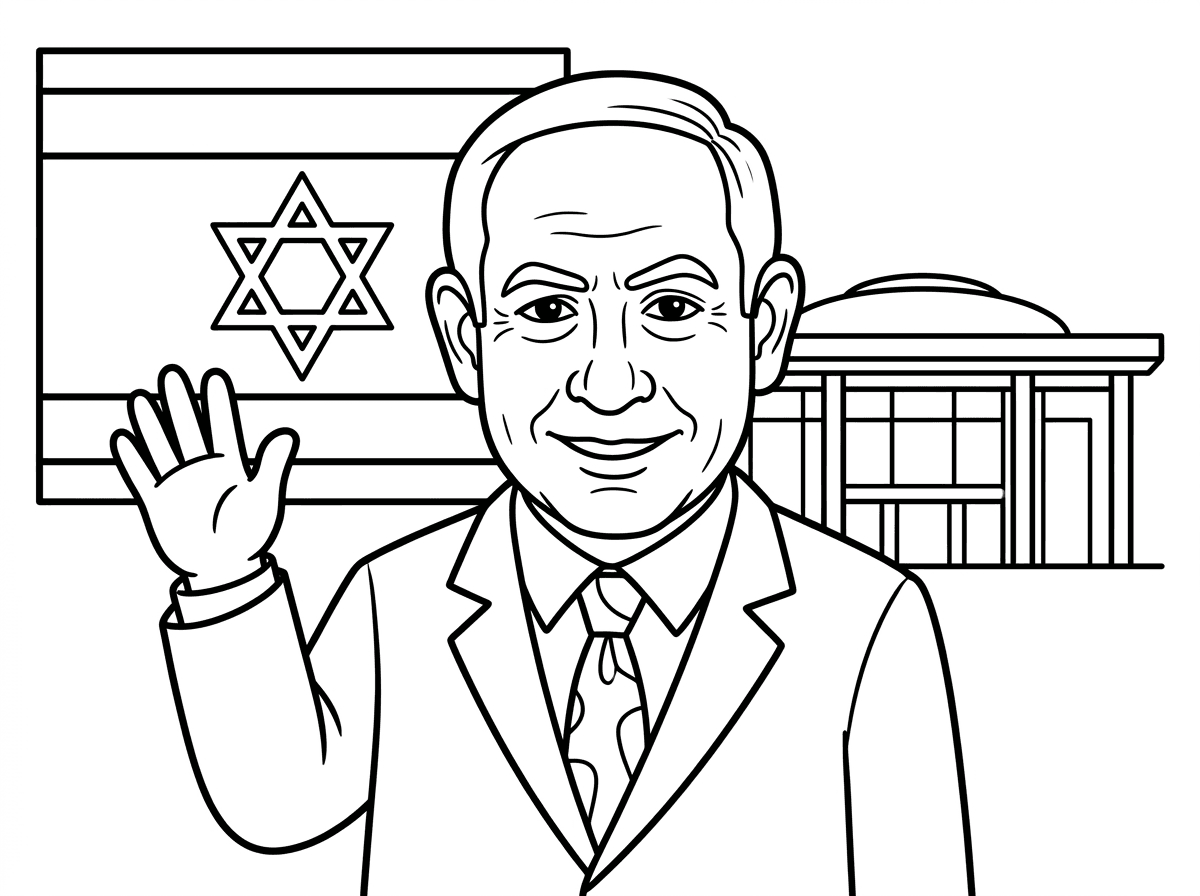 תצייר לי דף צביעה של ביבי נתניהו