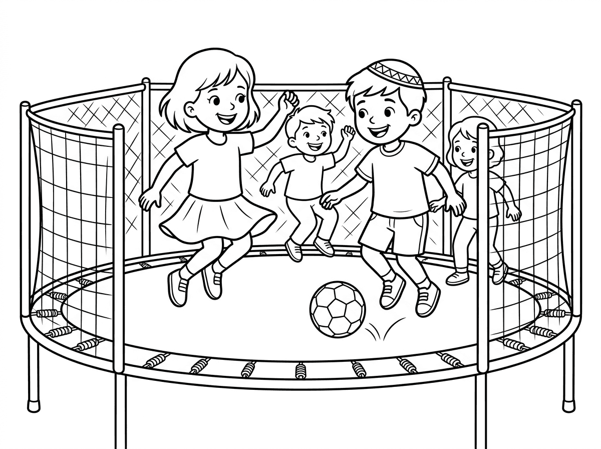 מקסים, תוסיף לילדה שקופצת חצאית ולילד כיפה ותכניס כדורגל לטרמפולינה