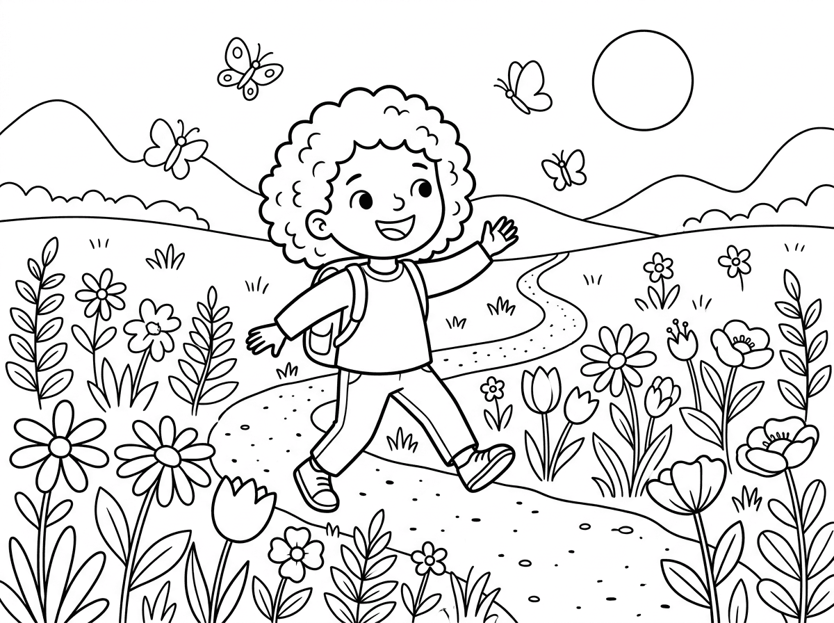 יכול ליצור ציור עם הילדה שבתמונה הזו? 
שמטיילת בשדה פרחים אביבי