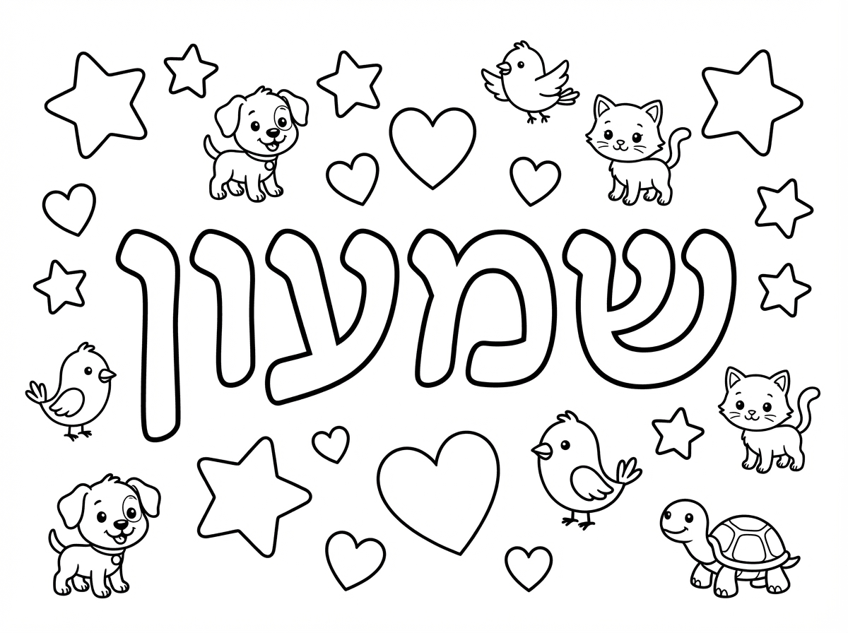 דף צביעה עם השם
שמעון