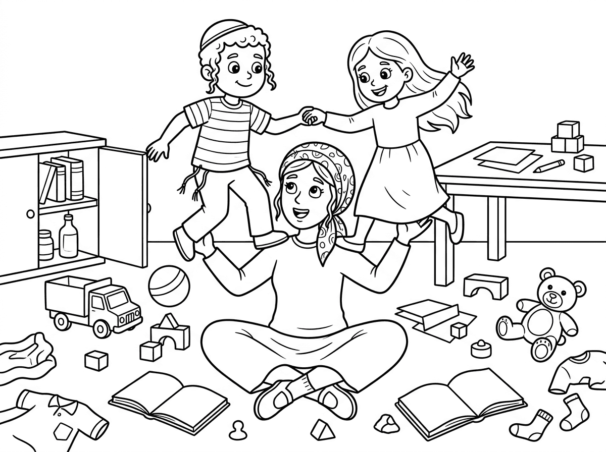 הילדה לא צריכה להיות עם מטפחת רק האמא והאמא לא צריכה ציצית, רק הילד