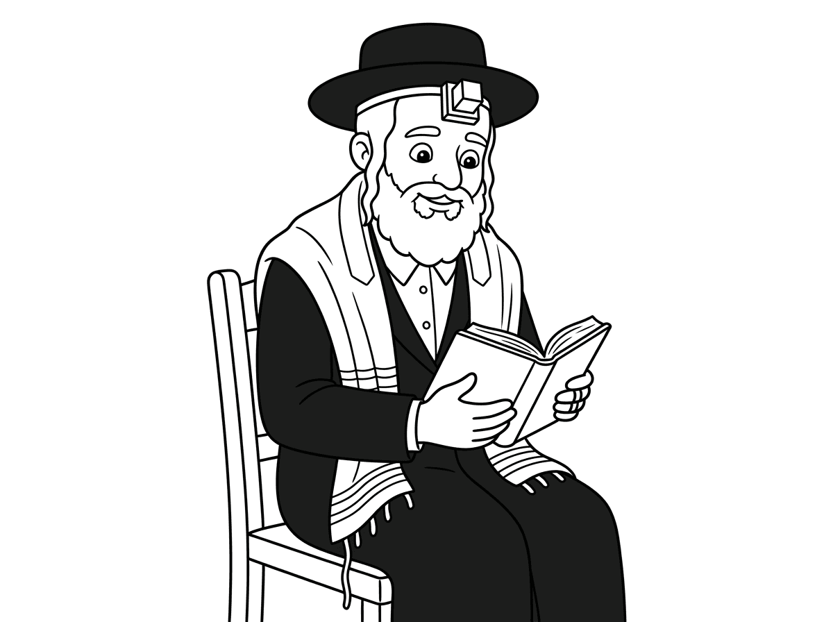 איש חסיד יושב ומתפלל