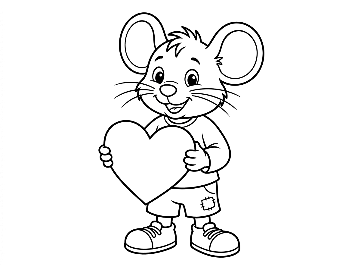 אני רוצה תמונה של מיקי מאוס מחזיק לב