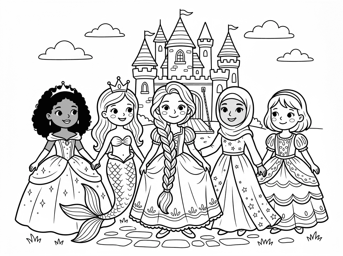 אשמח לקבל דפי צביעה של נסיכות דיסני 
כולן ביחד