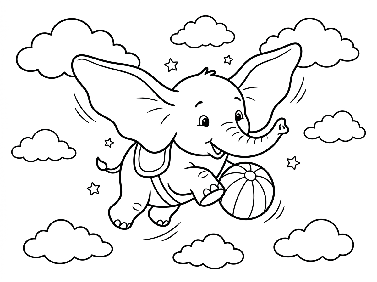 הבן שלי רוצה לצייר פיל מעופף עם כדור בחדק