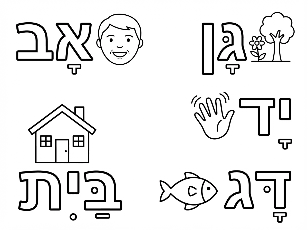 צור לי דף צביעה של מילים מנוקדות בקמץ פתח