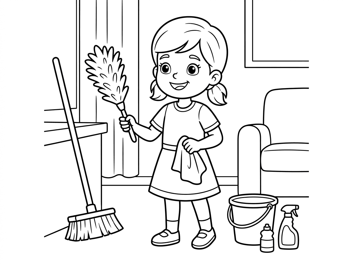 ילדה שמנקה לפסח