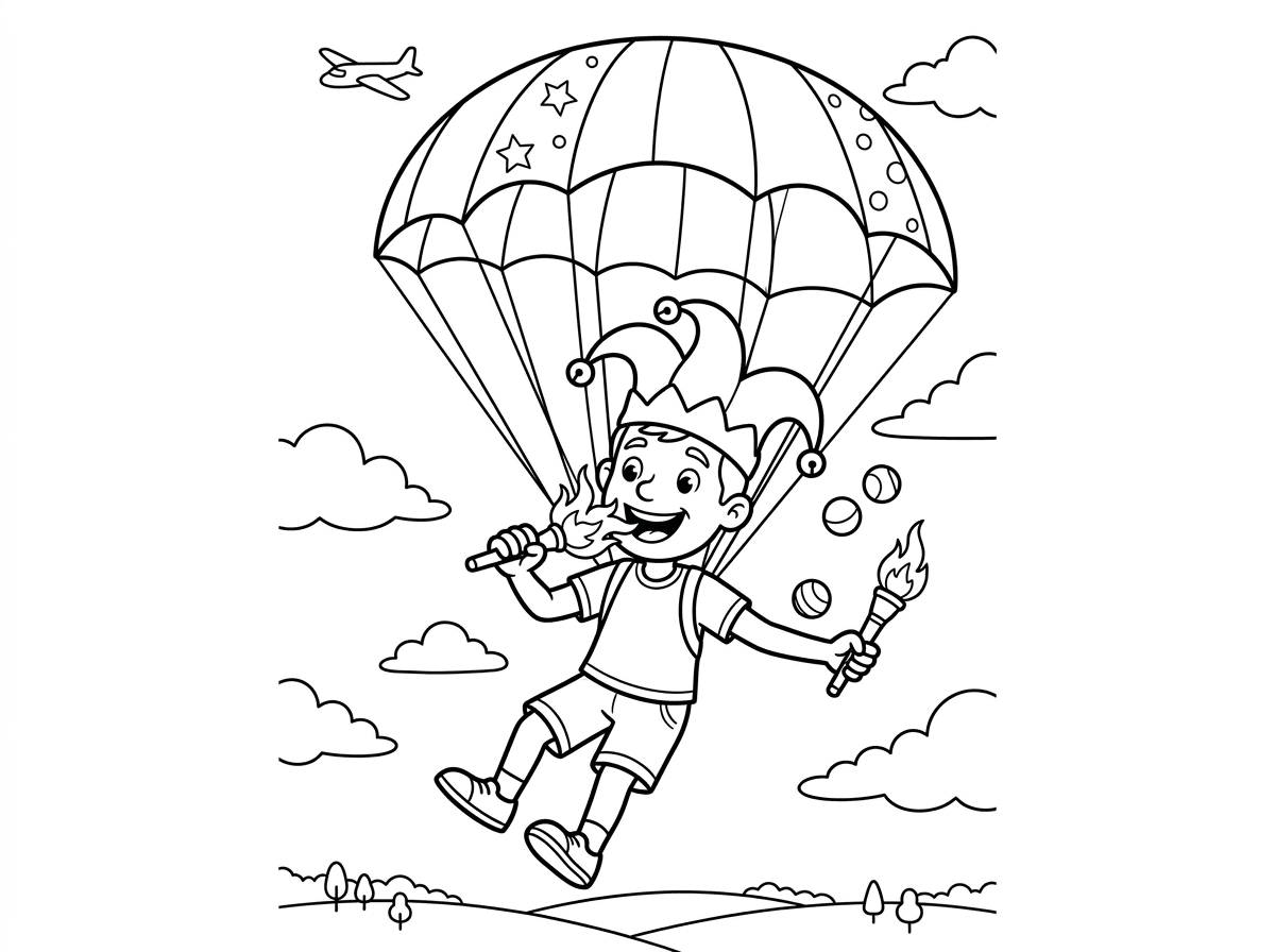 להטוטן צונח ממטוס ומכניס אש לפה שלו