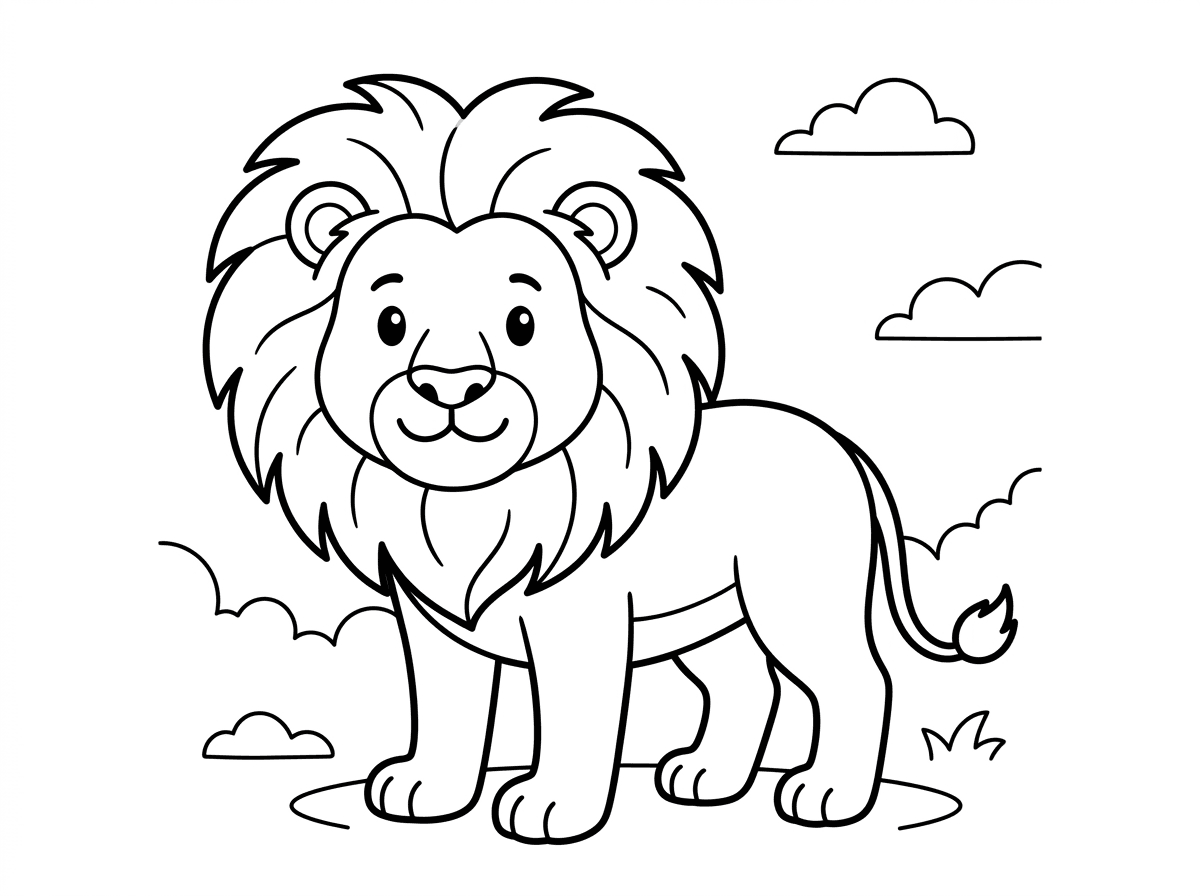 דף צביעה של אריה