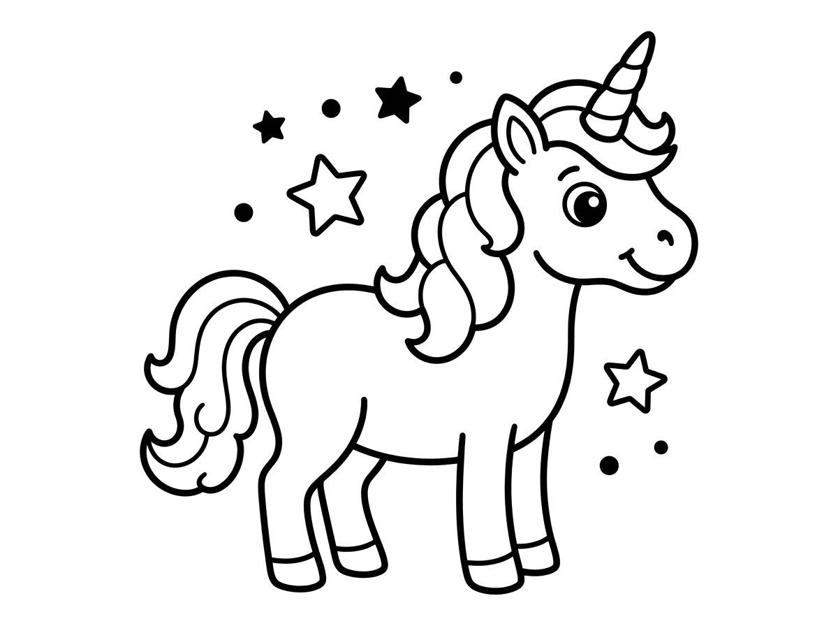 דפי צביעה של חד קרן